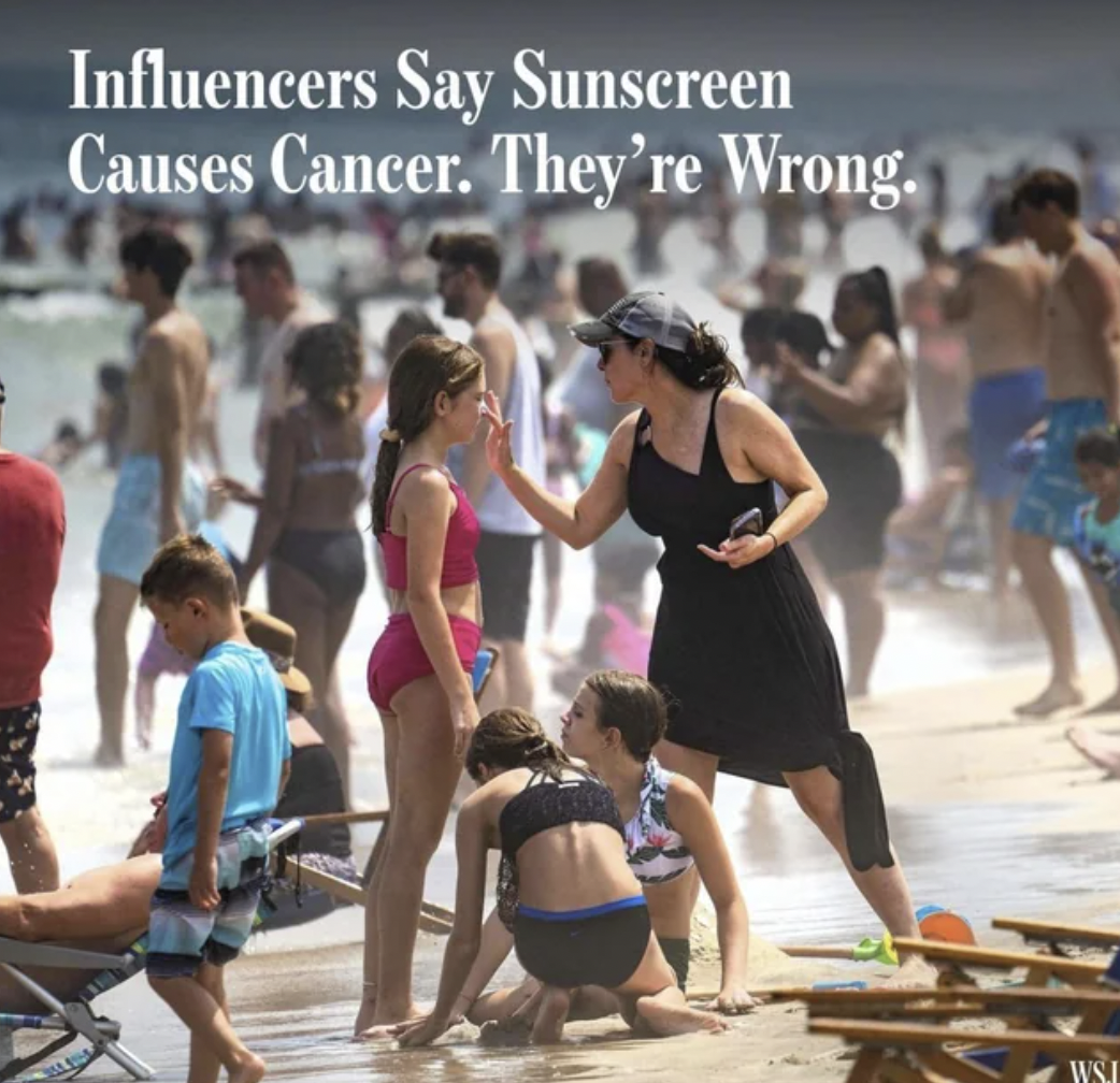 Sunscreen - Influencers Say Sunscreen Causes Cancer. They're Wrong.