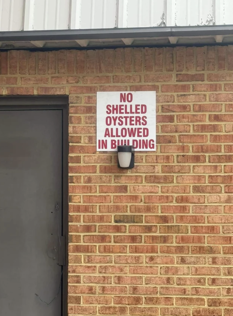 wall - No Shelled Oysters Allowed In Building