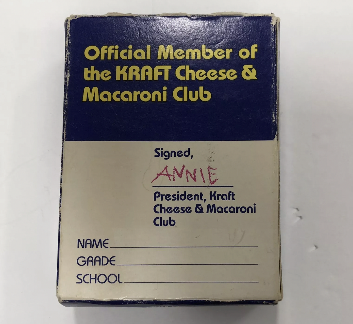 paper - Official Member of the Kraft Cheese & Macaroni Club Name Grade. School Signed, Annie President, Kraft Cheese & Macaroni Club