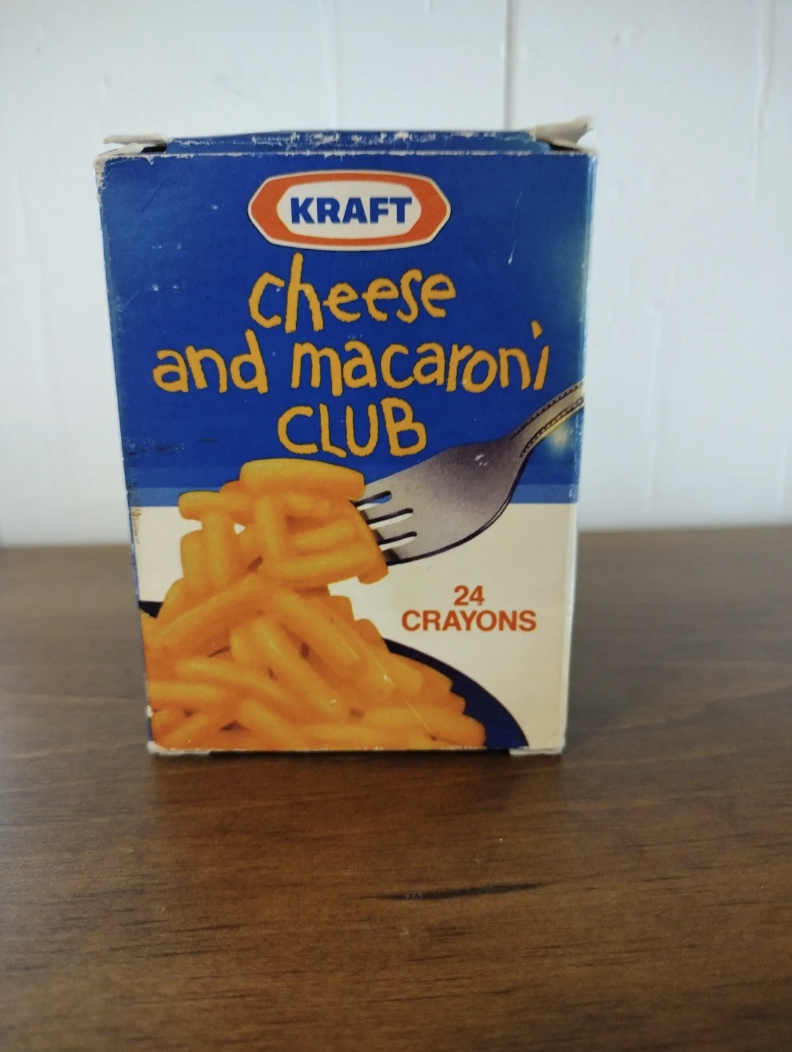 mac and cheese crayon box - Kraft cheese and macaroni Club 24 Crayons
