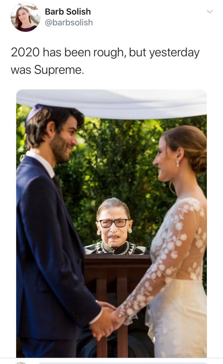 rbg wedding - Barb Solish 2020 has been rough, but yesterday was Supreme.