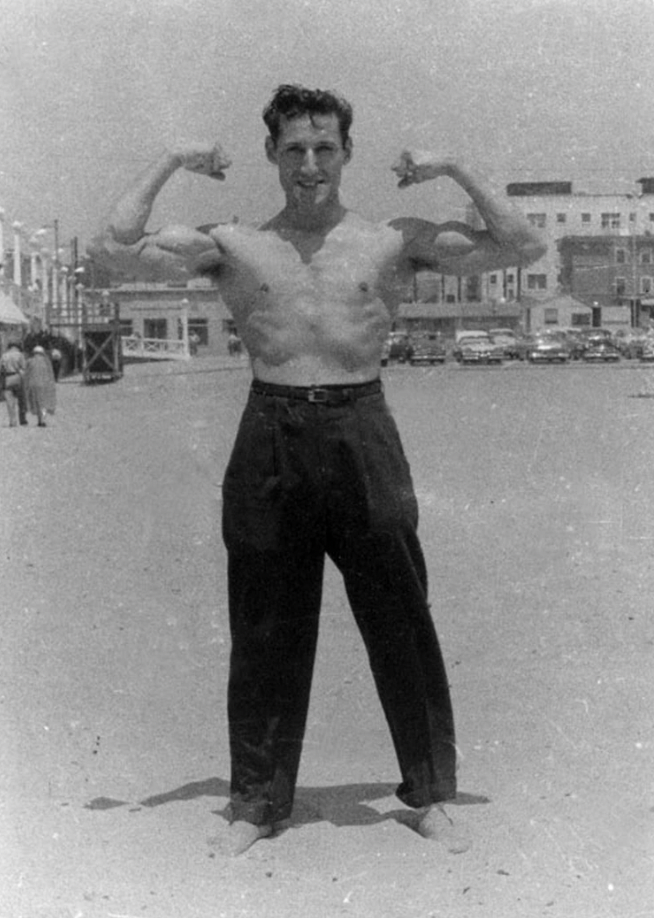 My grandpa on Santa Monica Beach, 1958.