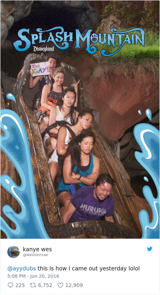 roller coaster candid - Splash Mountain Disneyland I'm Gay Huruma kanye wes this is how I came out yesterday lolol 225 6,752 12,909