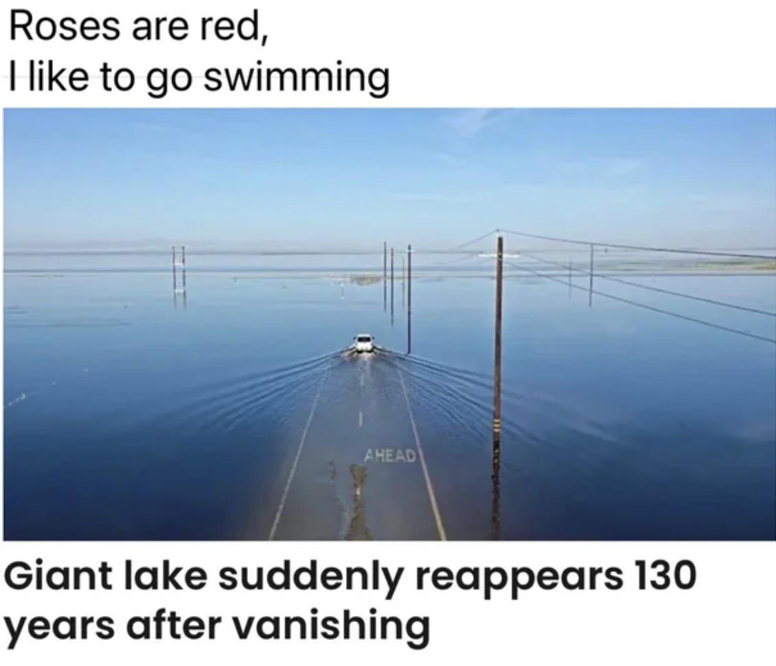 sea - Roses are red, I to go swimming Ahead Giant lake suddenly reappears 130 years after vanishing