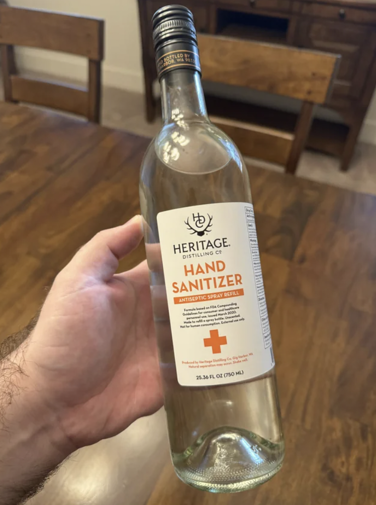 glass bottle - Heritage Distilling C Hand Sanitizer