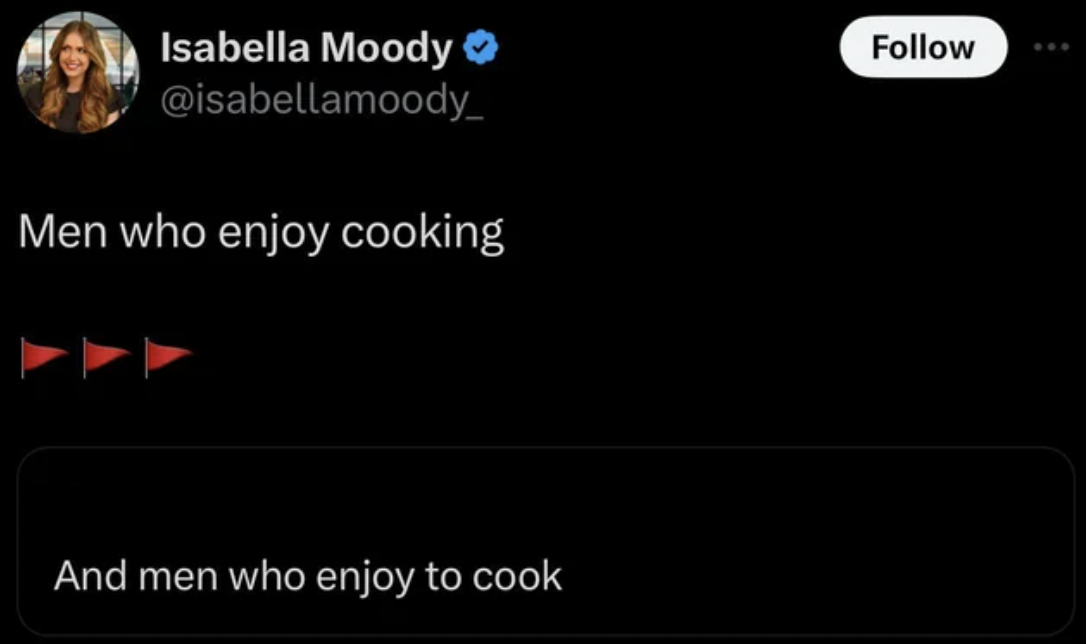 screenshot - Isabella Moody Men who enjoy cooking And men who enjoy to cook