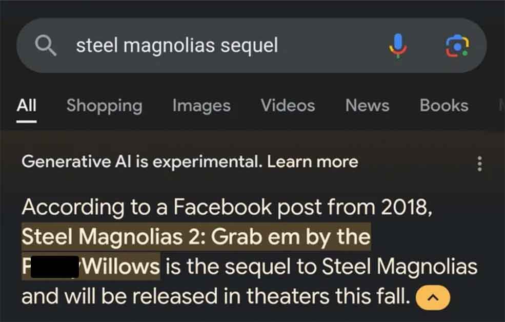 screenshot - Q steel magnolias sequel All Shopping Images Videos News Books Generative Al is experimental. Learn more According to a Facebook post from 2018, Steel Magnolias 2 Grab em by the F Willows is the sequel to Steel Magnolias and will be released 