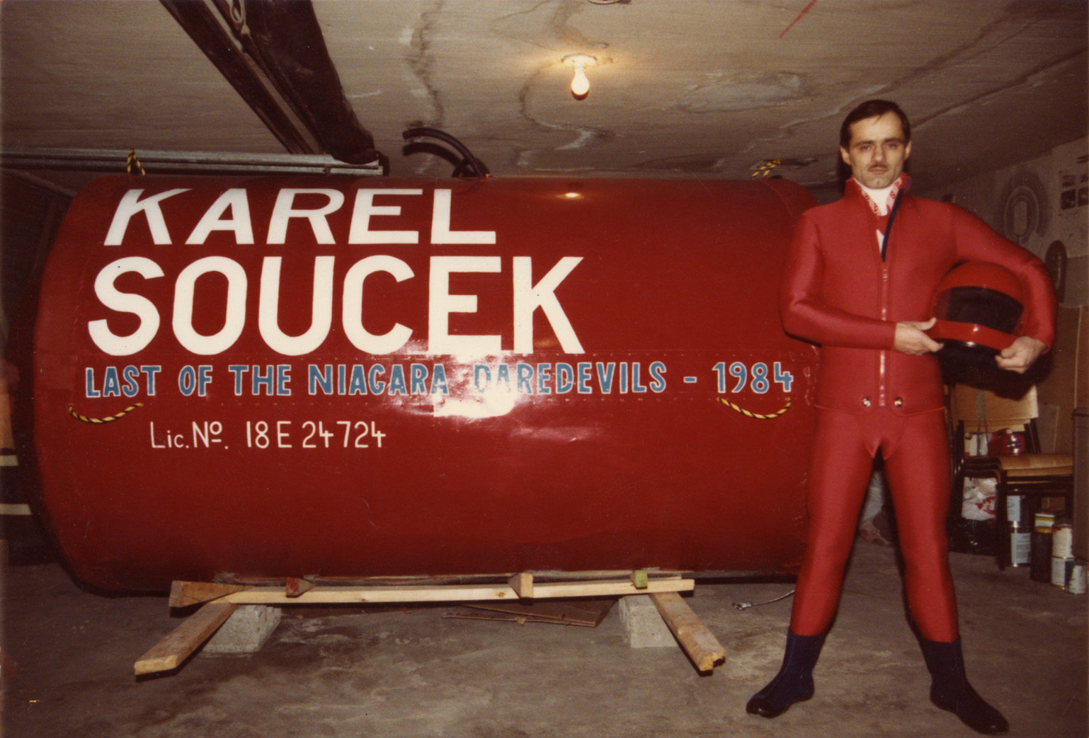 karel soucek barrel - Karel Soucek Last Of The Niagara Daredevils 1984 Lic. No. 18 E 24724