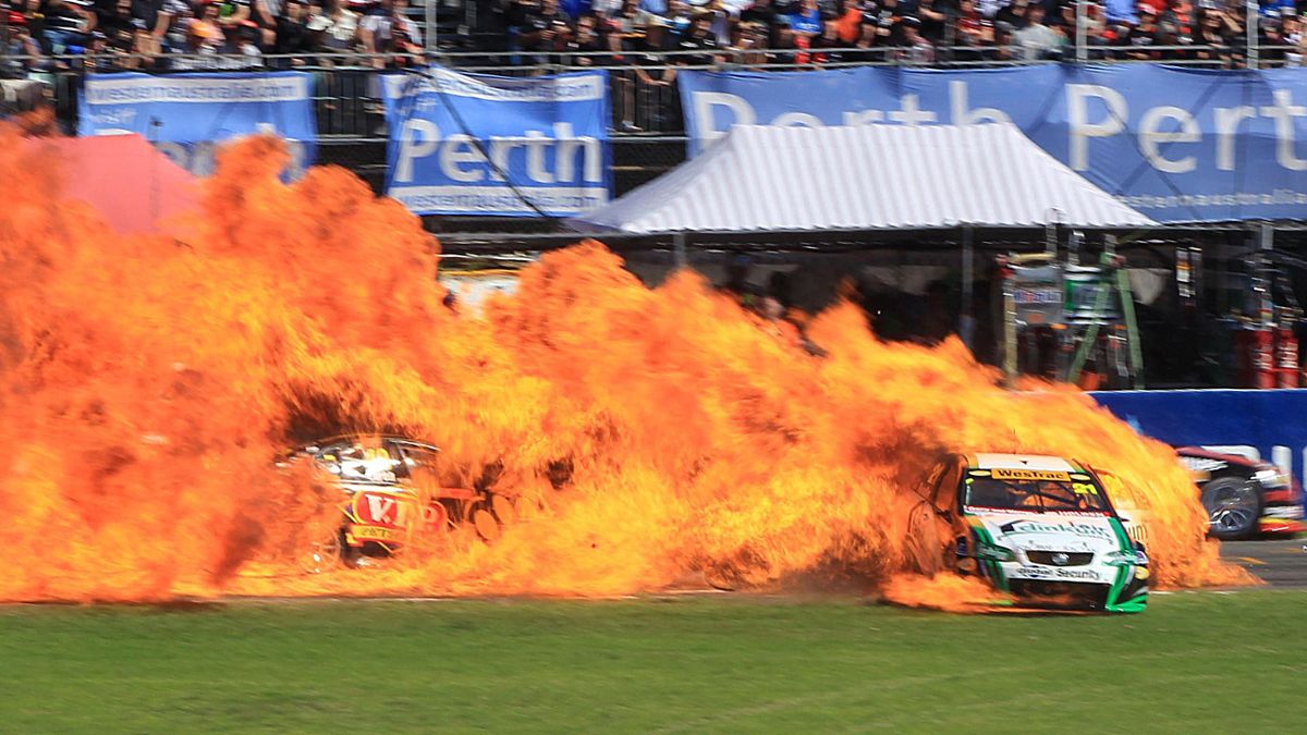 v8 supercars flame burst - Perth Vi Westrac Pert Clinkum Security