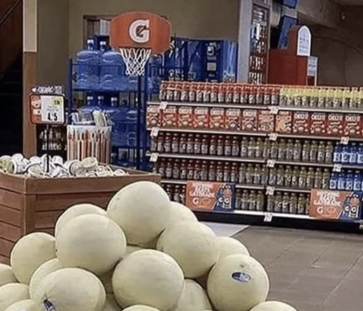 basketball hoop supermarket meme - G