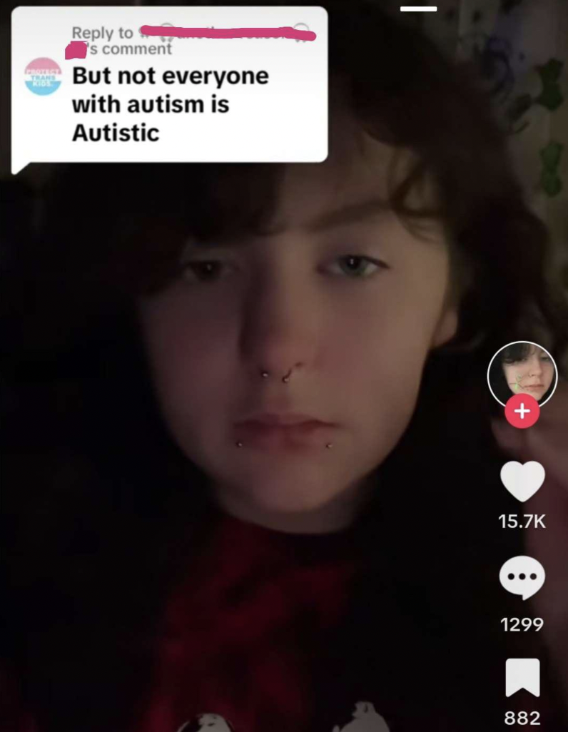 screenshot - to s comment But not everyone with autism is Autistic 1299 882