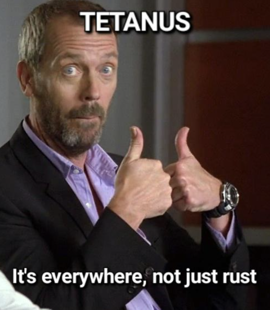dr house thumbs up - Tetanus It's everywhere, not just rust