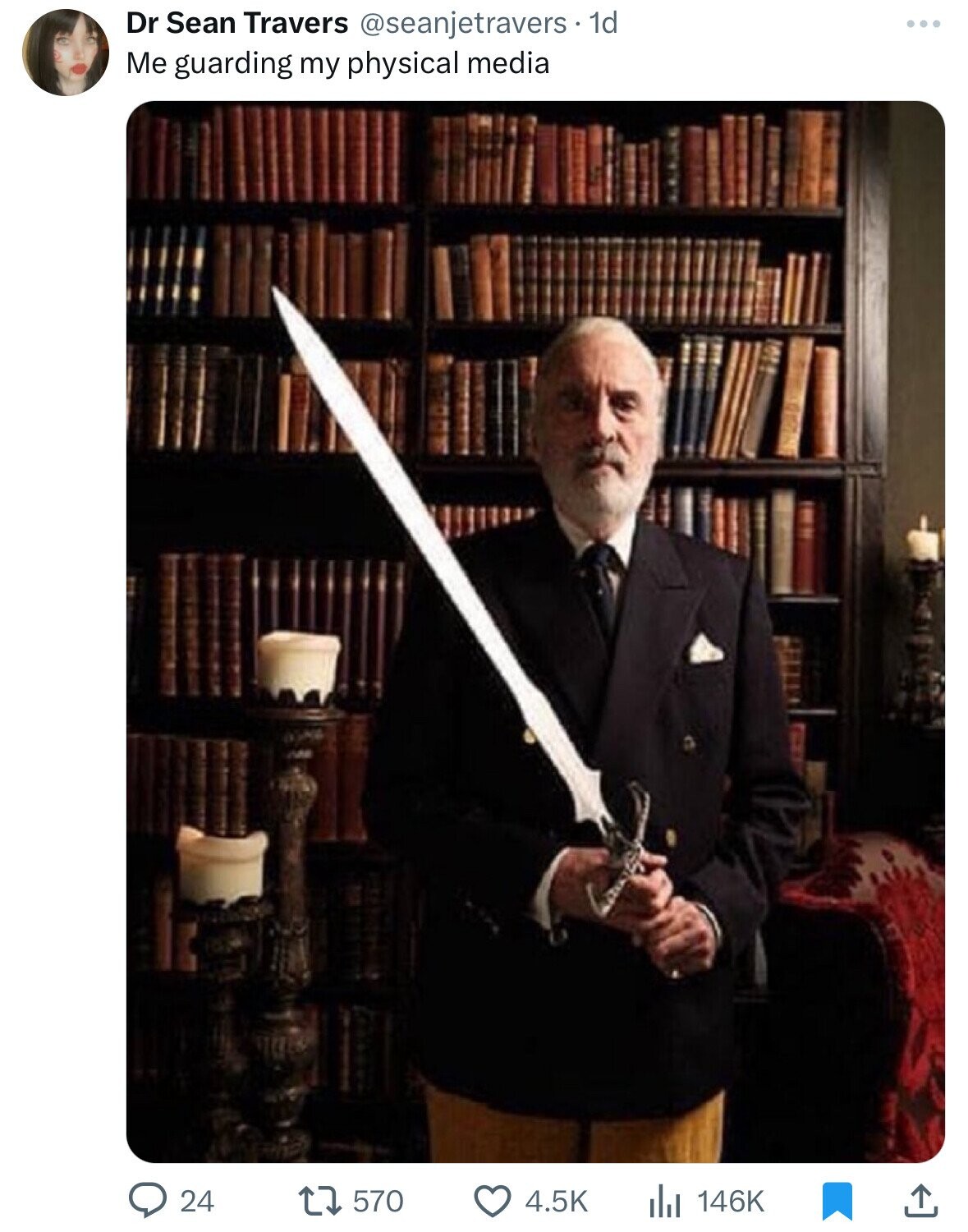 charlemagne christopher lee - Dr Sean Travers . 1d Me guarding my physical media ... Q24 17570 Ill