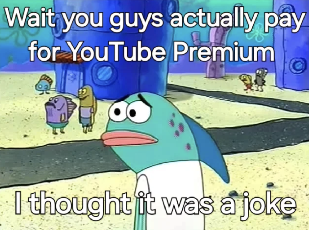wait i thought it was a joke - Wait you guys actually pay for YouTube Premium I thought it was a joke
