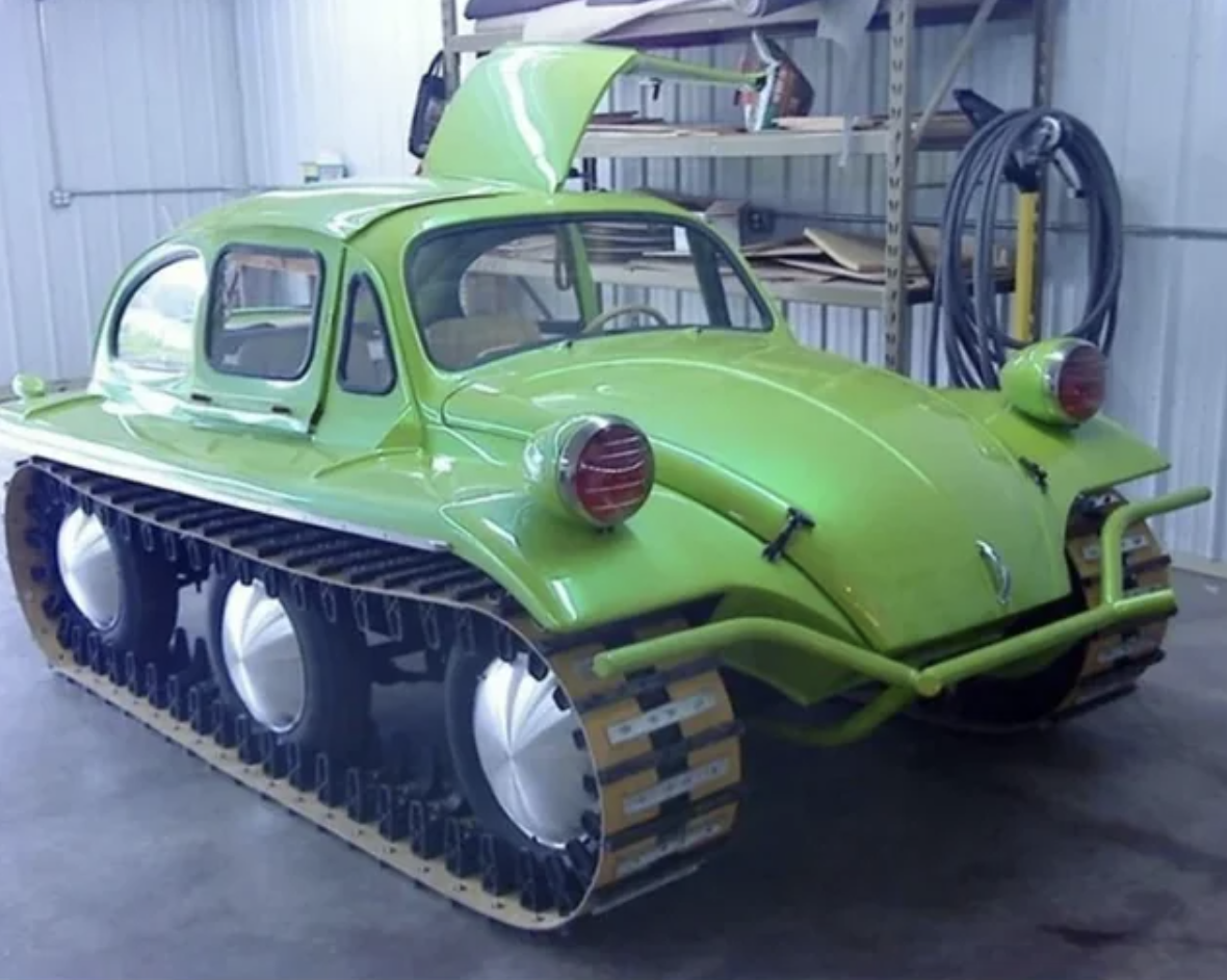 car with tank treads
