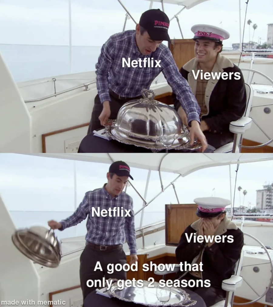 average male tinder experience - Netflix Viewers Netflix Viewers made with mematic A good show that only gets 2 seasons