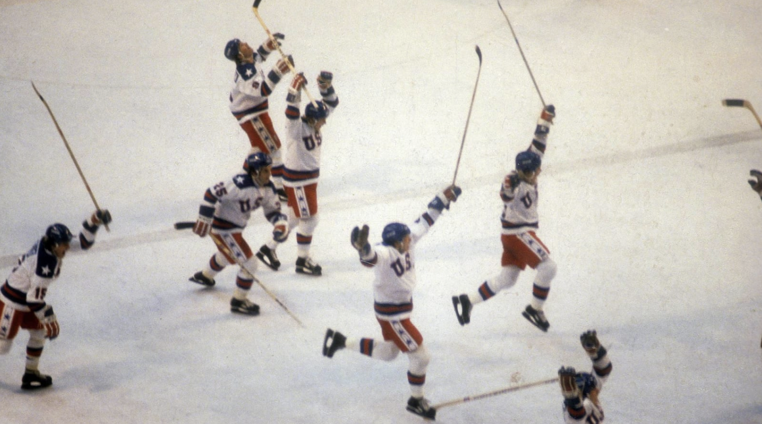 The "Miracle on Ice" took place in 198o at the Winter Olympics in Lake Placid. Representing an extension of the Cold War, the United States beat the top ranked professional Russian team with a group of mostly college players. 