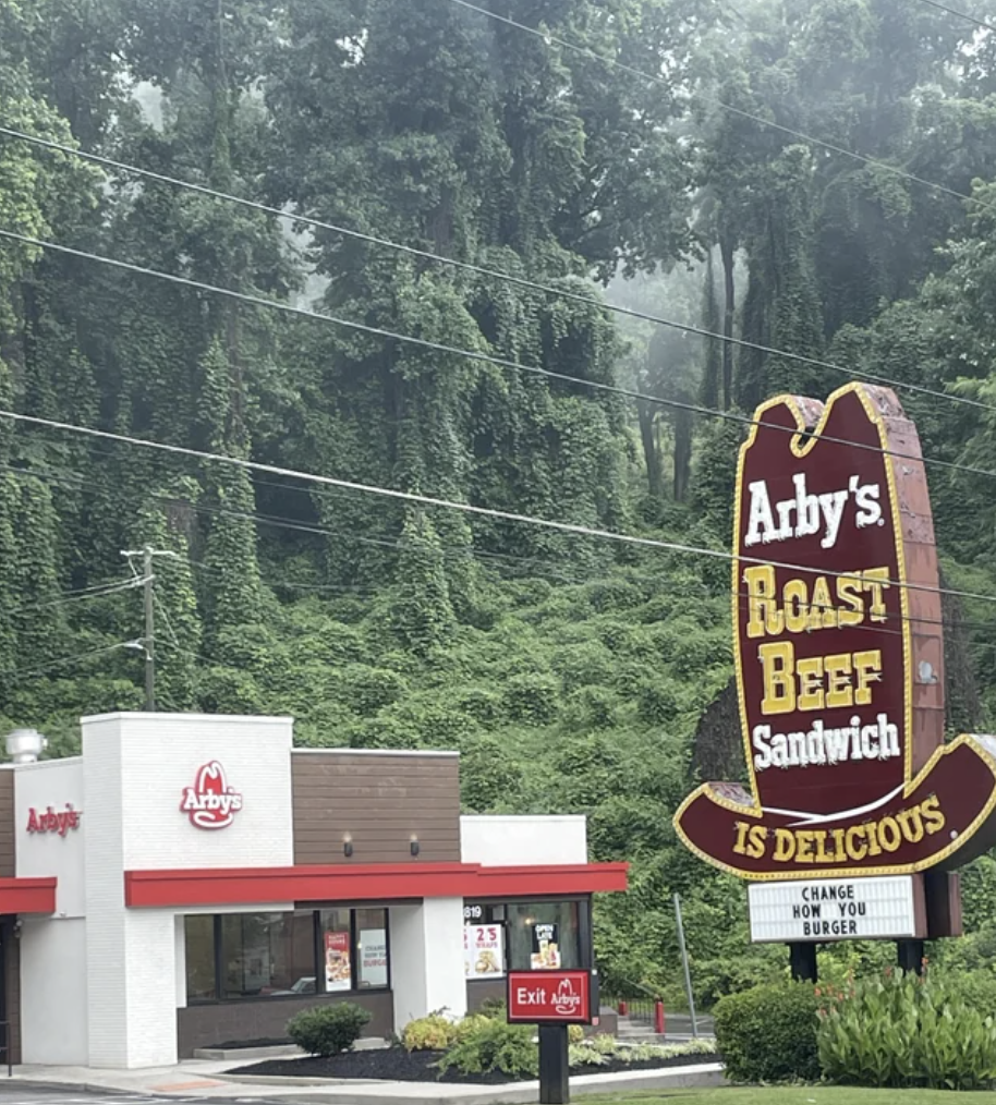 street sign - Exit Arby's Roast Beef Sandwich Is Delicious Change How You Burger