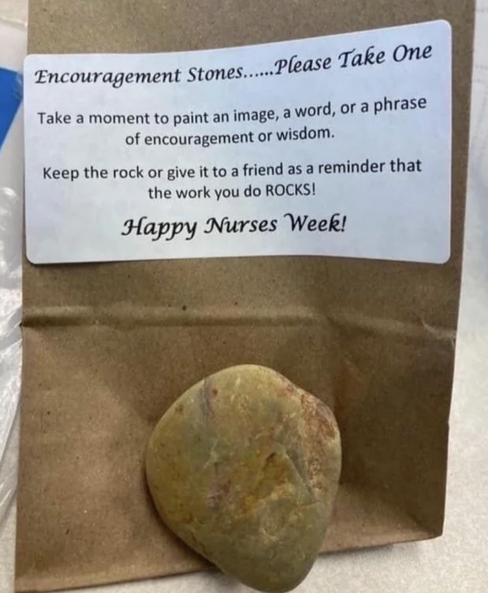 Rewarding staff with a rock.