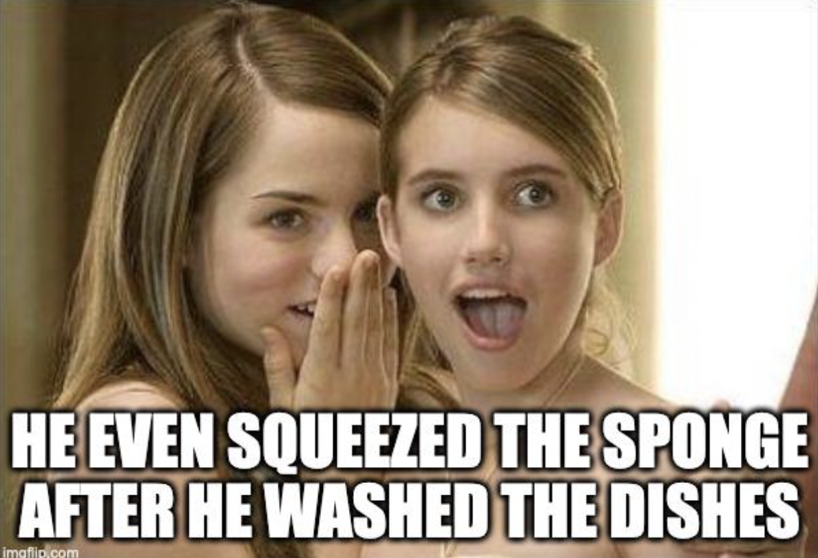 blond - He Even Squeezed The Sponge After He Washed The Dishes Imgflip.com