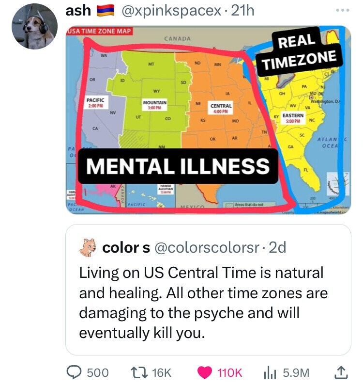 flyer - ash . 21h Usa Time Zone Map Wa Canada Mt Nd Mn Real Timezone Pacific Ut Wy Mountain Co Central Mo Tn Ok Ar Mental Illness Pac Ocean Pacific Aleutian Pa Mo De Washington, D Oh wv Va Ky Eastern Nc Sc Atlan C Ocea Areas that do not sofworld.co colors