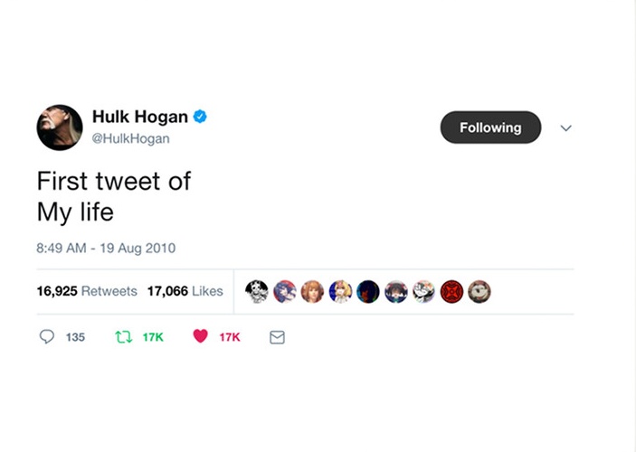 ryan reynolds hilarious tweets - Hulk Hogan Hogan First tweet of My life 16,925 17,066 17K ing