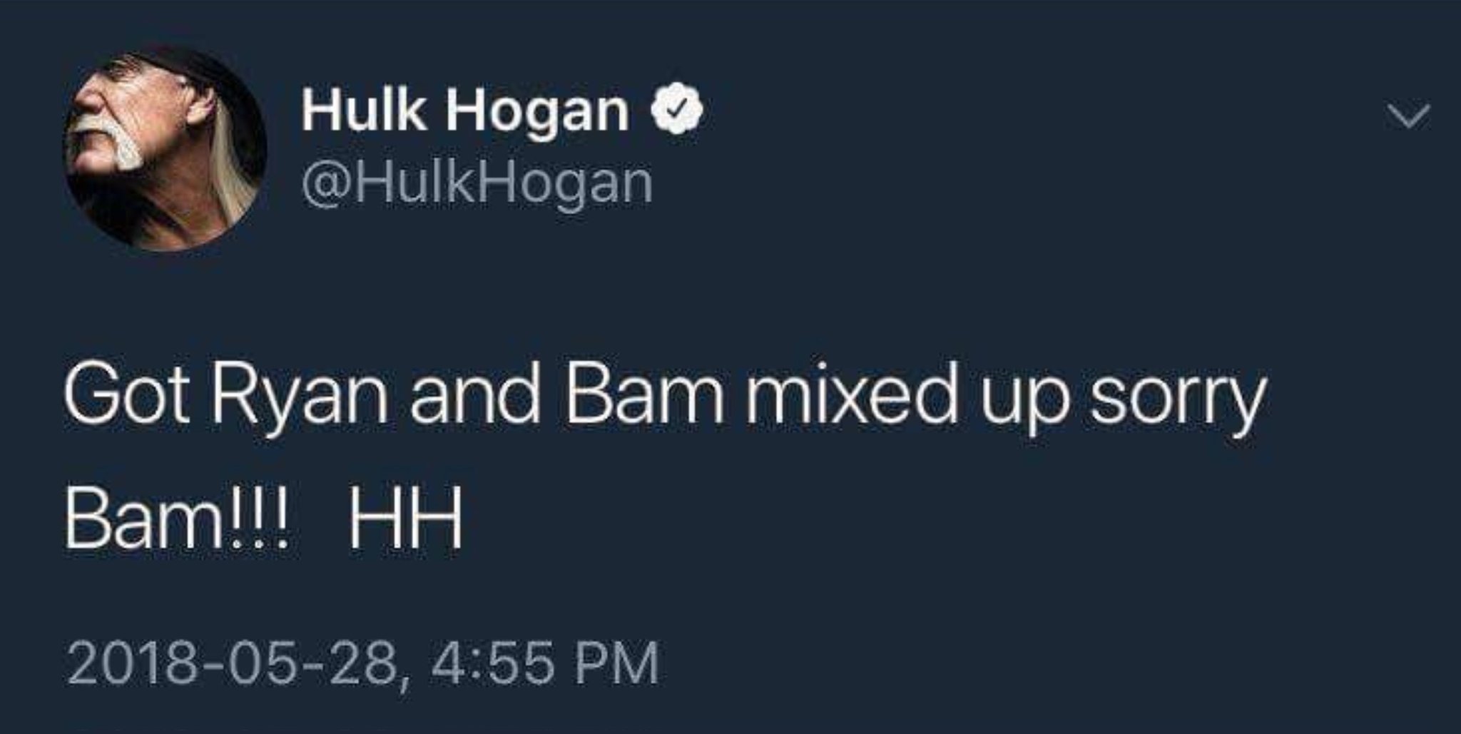 screenshot - Hulk Hogan Hogan Got Ryan and Bam mixed up sorry Bam!!! Hh ,