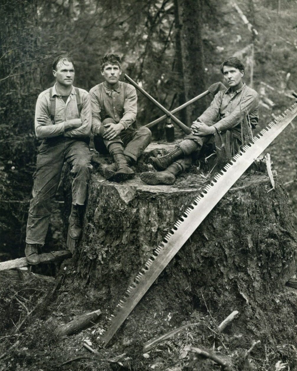 Lumberjacks in British Columbia, Canada, date unknown.