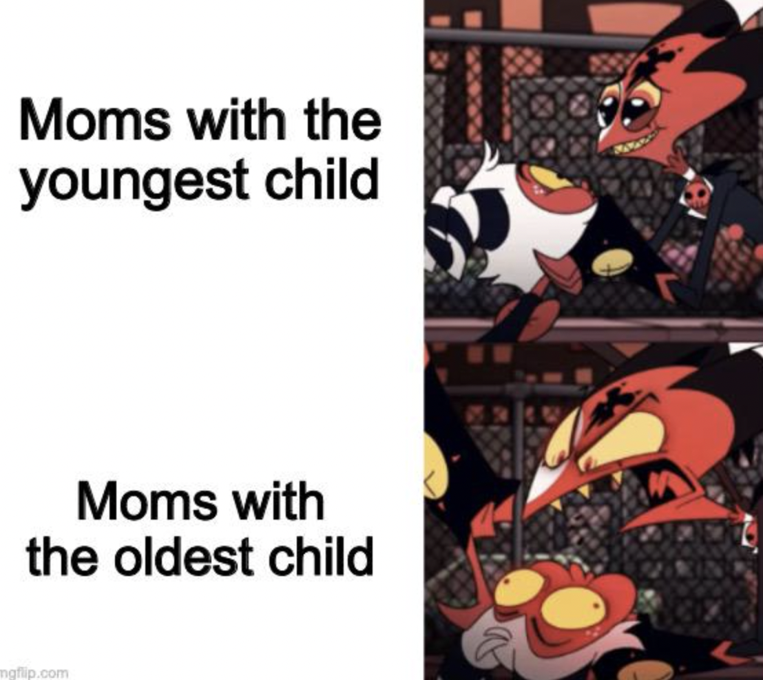 helluva boss memes clean - Moms with the youngest child Moms with the oldest child