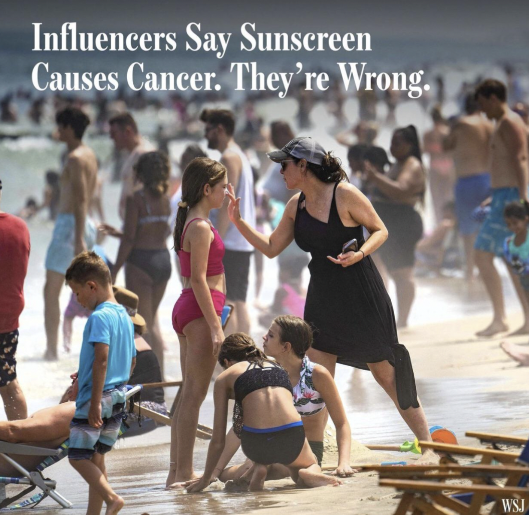 Sunscreen - Influencers Say Sunscreen Causes Cancer. They're Wrong. Wsj