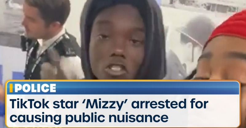 photo caption - Police TikTok star 'Mizzy' arrested for causing public nuisance