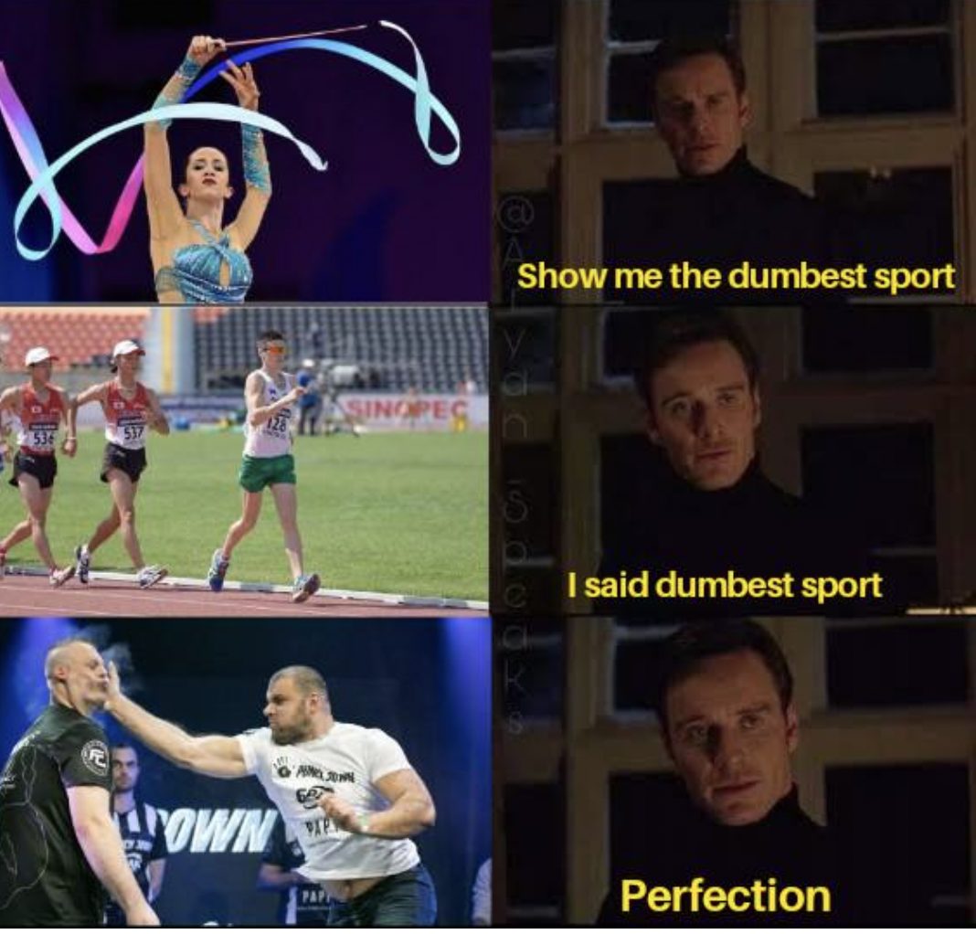 real you meme - Sinopec Show me the dumbest sport I said dumbest sport Own Perfection