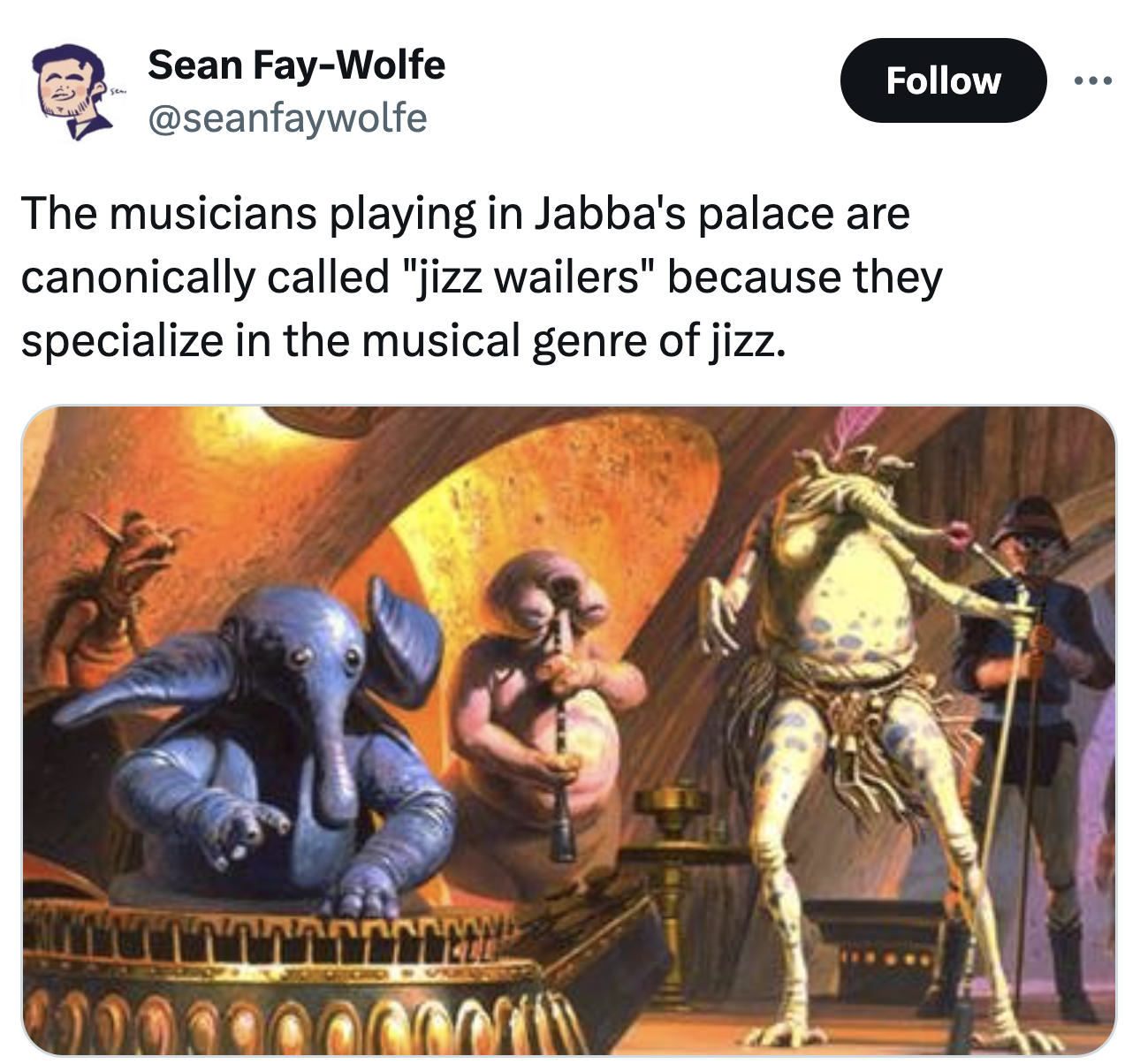 party star wars gif - Sean FayWolfe The musicians playing in Jabba's palace are canonically called "jizz wailers" because they specialize in the musical genre of jizz.