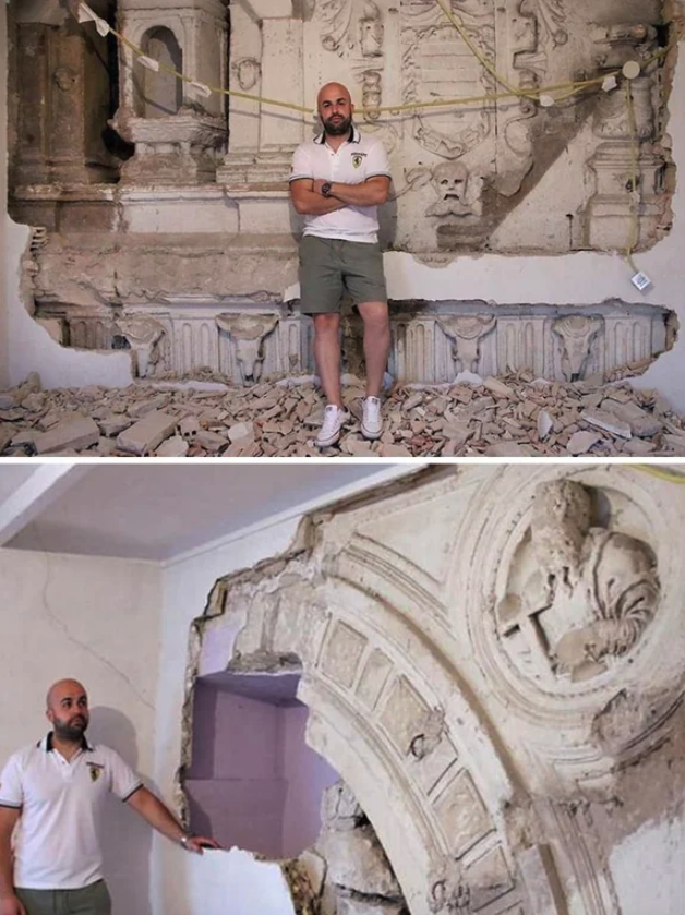 A man discovered some architectural heritage of the 14th Century in his house in Ubeda, Spain