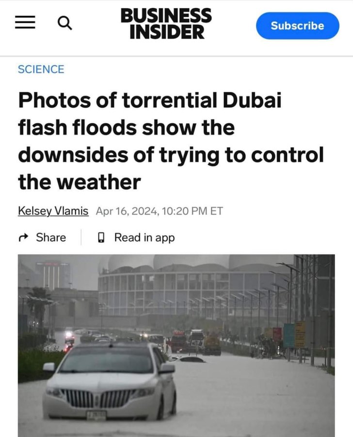dubai rain 2024 - Q Business Insider Subscribe Science Photos of torrential Dubai flash floods show the downsides of trying to control the weather Kelsey Vlamis , Et Read in app
