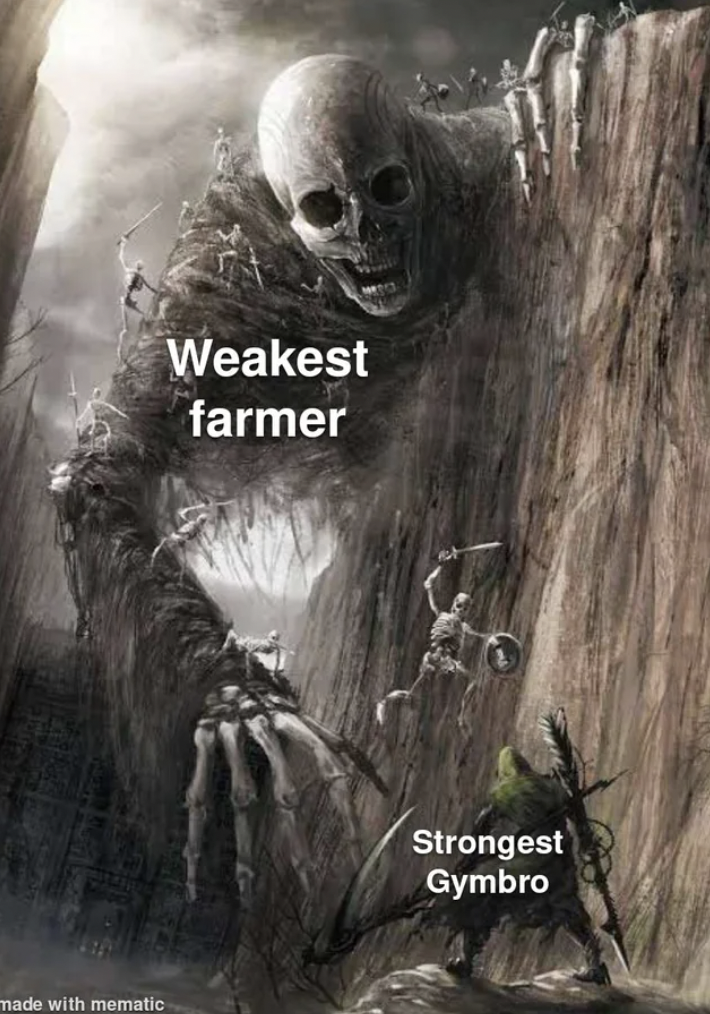 made with mematic Weakest farmer Strongest Gymbro