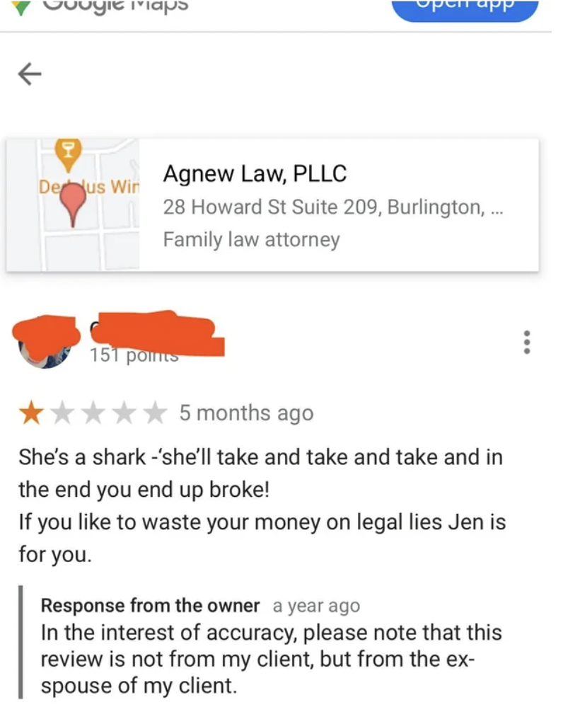 web page - K yit Maps Deus Win Agnew Law, Pllc 28 Howard St Suite 209, Burlington,... Family law attorney 151 points 5 months ago She's a shark 'she'll take and take and take and in the end you end up broke! If you to waste your money on legal lies Jen is