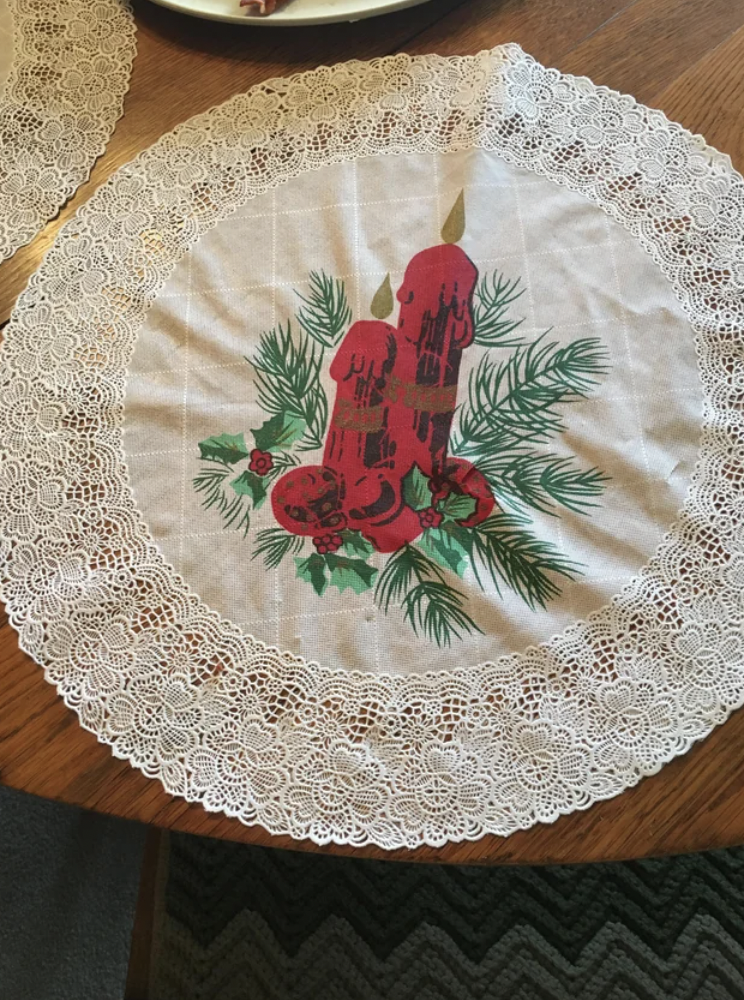 “Grandmother’s table mats are my favorite part of Christmas every year.”