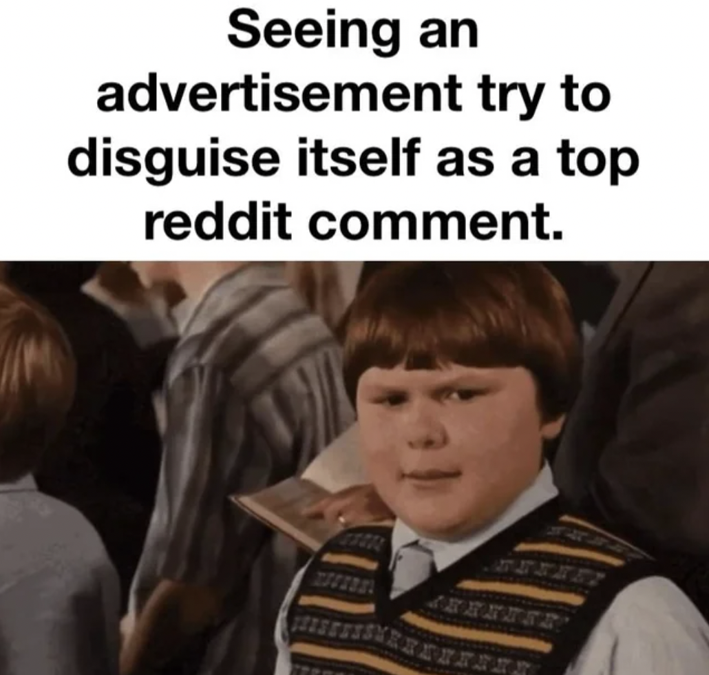 rowley waves meme - Seeing an advertisement try to disguise itself as a top reddit comment. Teeeet