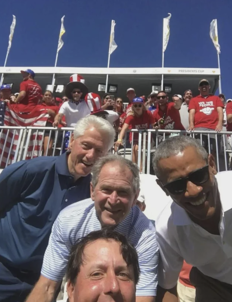Bill Clinton, George W Bush and Barack Obama at the Presidents Cup 2017.