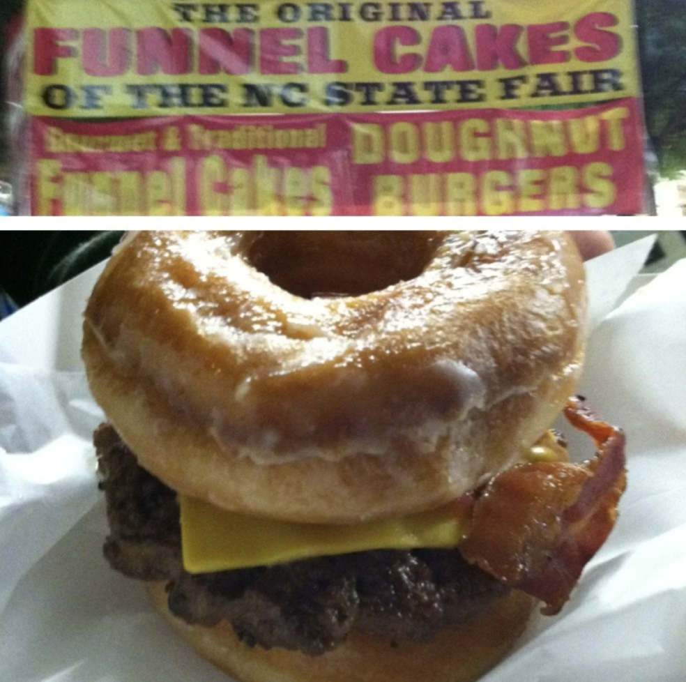 breakfast sandwich - The Original Funnel Cakes Of The Nc State Fair Shumer & Braditional Doughnut mel Cakes Burgers