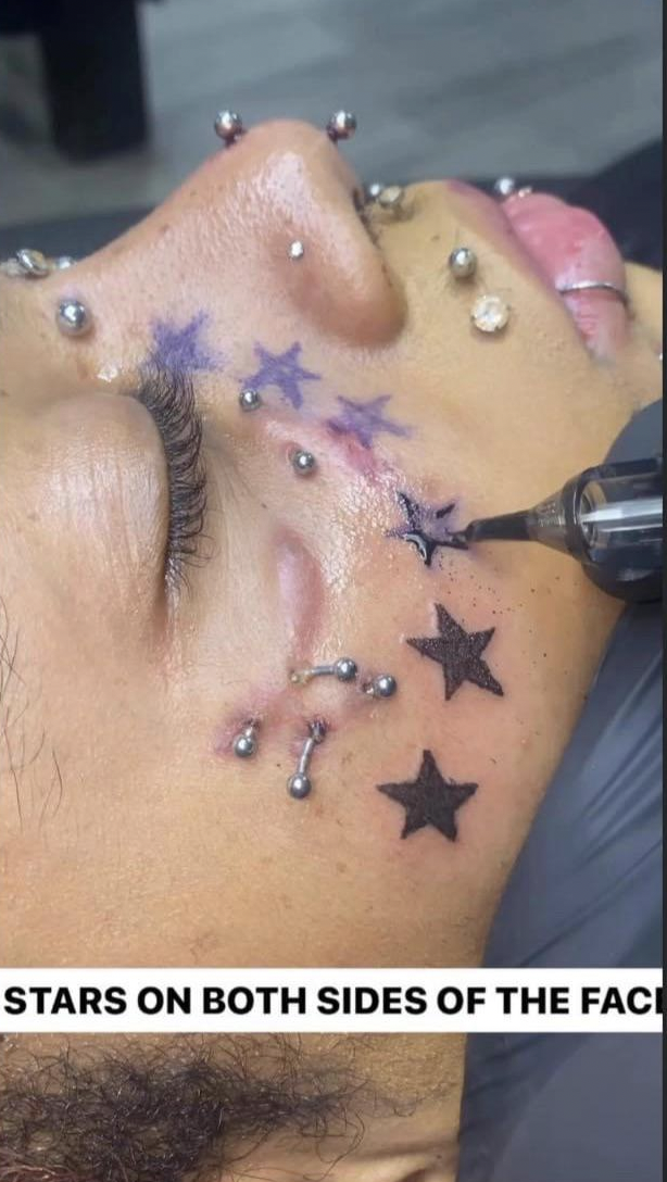 tattoo - Stars On Both Sides Of The Faci