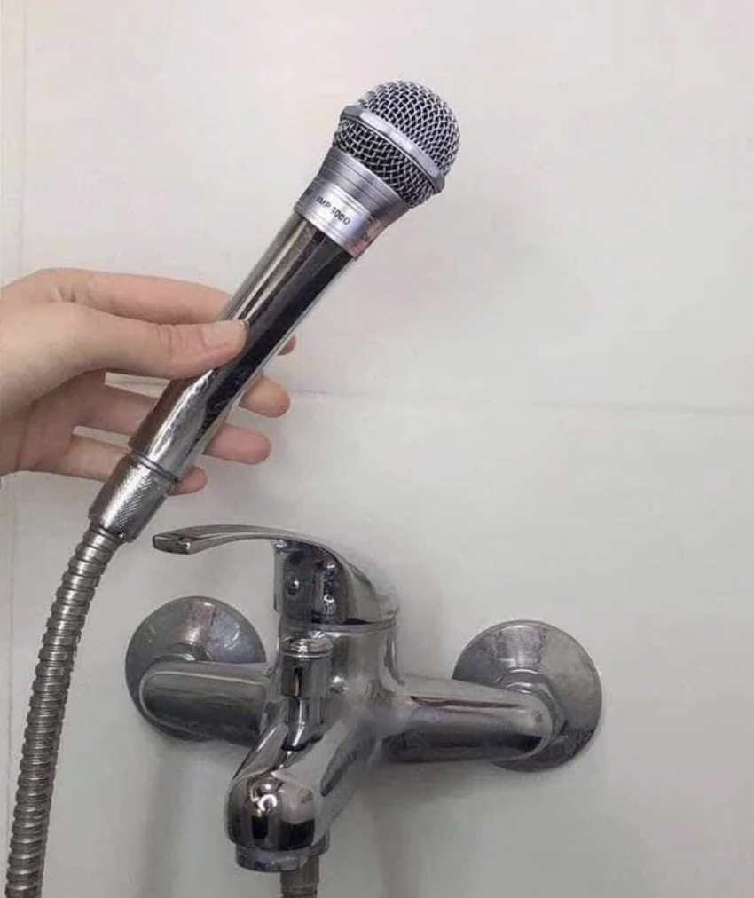 microphone in the shower
