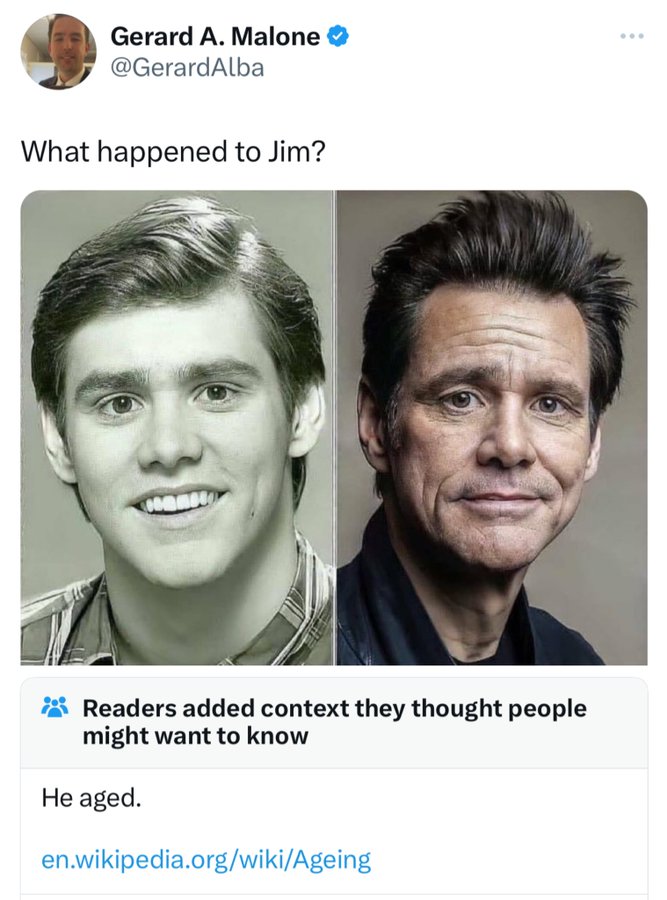 jim carrey what happened - Gerard A. Malone What happened to Jim? Readers added context they thought people might want to know He aged. en.wikipedia.orgwikiAgeing