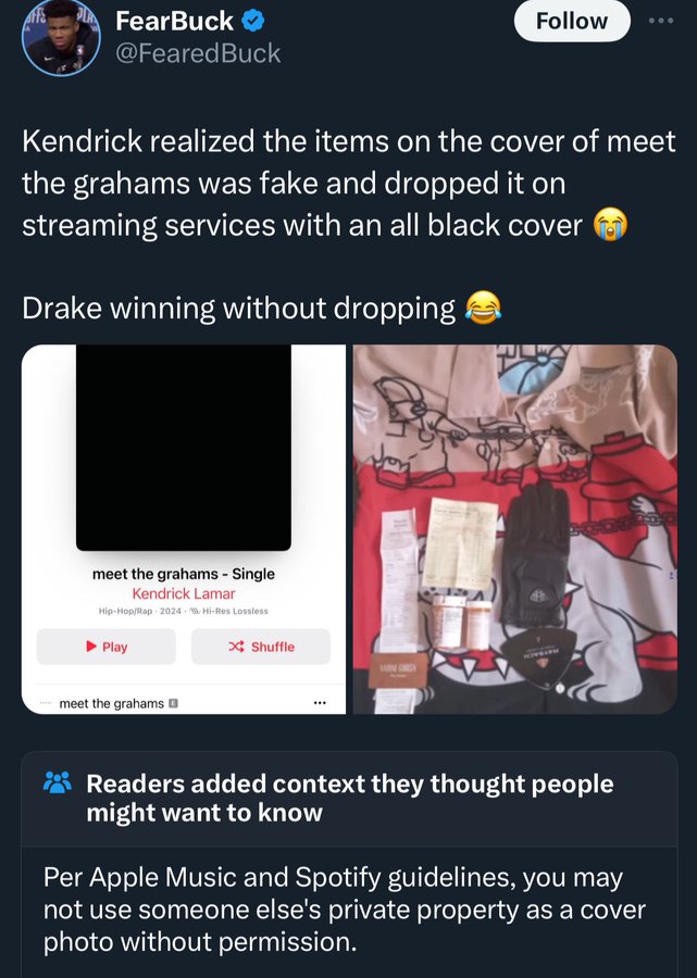 kendrick lamar meet the grahams - FearBuck Kendrick realized the items on the cover of meet the grahams was fake and dropped it on streaming services with an all black cover Drake winning without dropping meet the grahams Single Kendrick Lamar HipHopRap 2