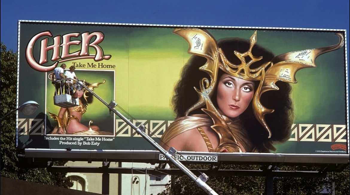 band billboard - Cher Take Me Home Includes the Hit single "Take Me Home Produced by Bob Esty Pic Outdoor Azz