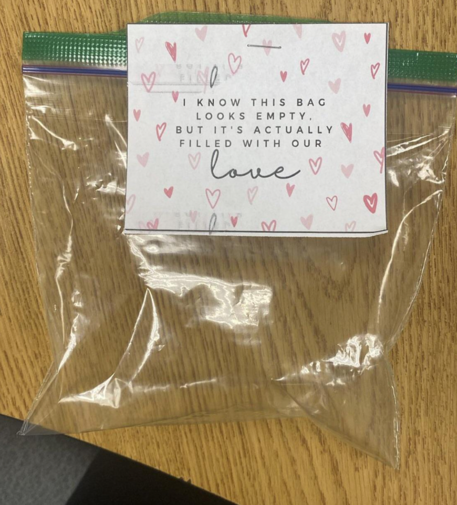 bag of air teacher gift - I Know This Bag Looks Empty. But It'S Actually Filled With Our love