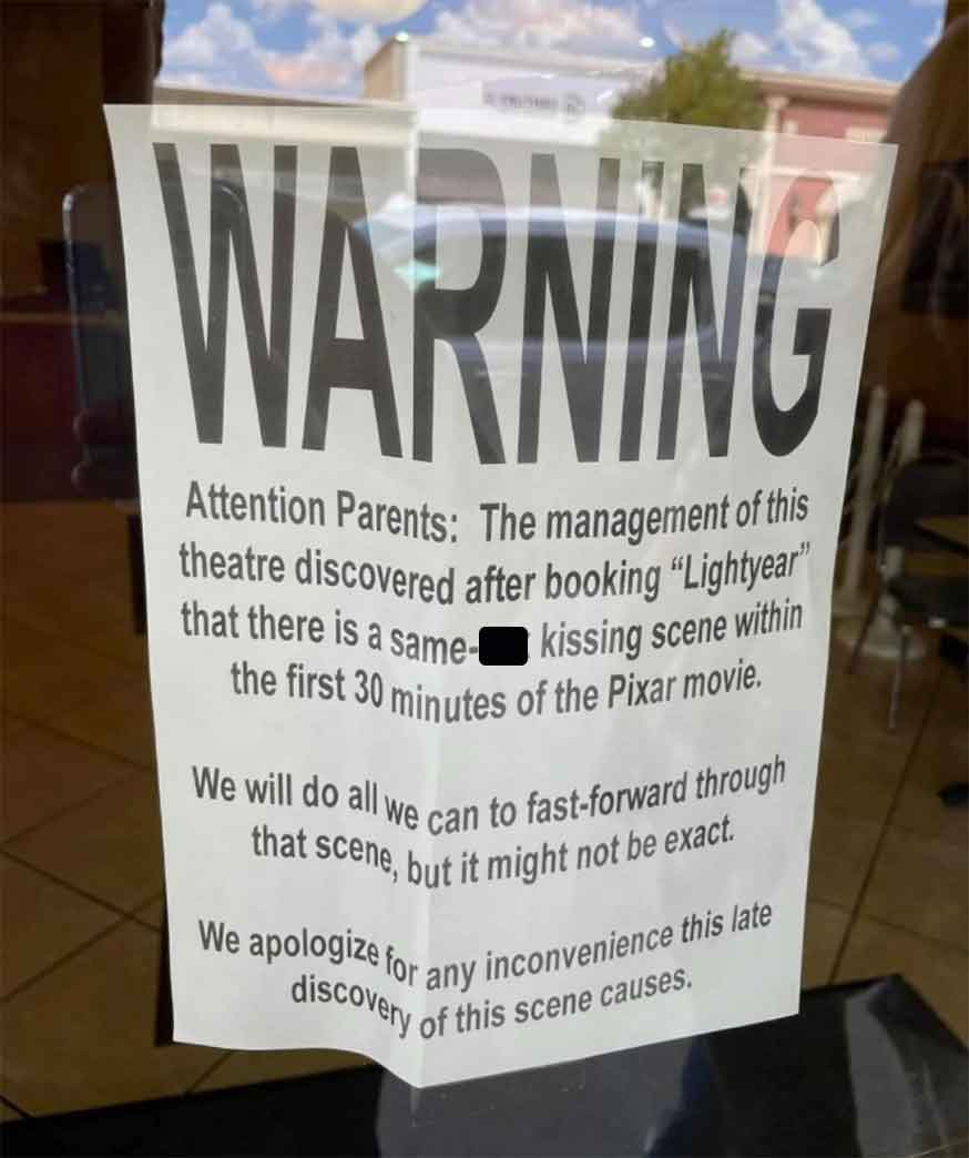 poster - Warning Attention Parents The management of this theatre discovered after booking