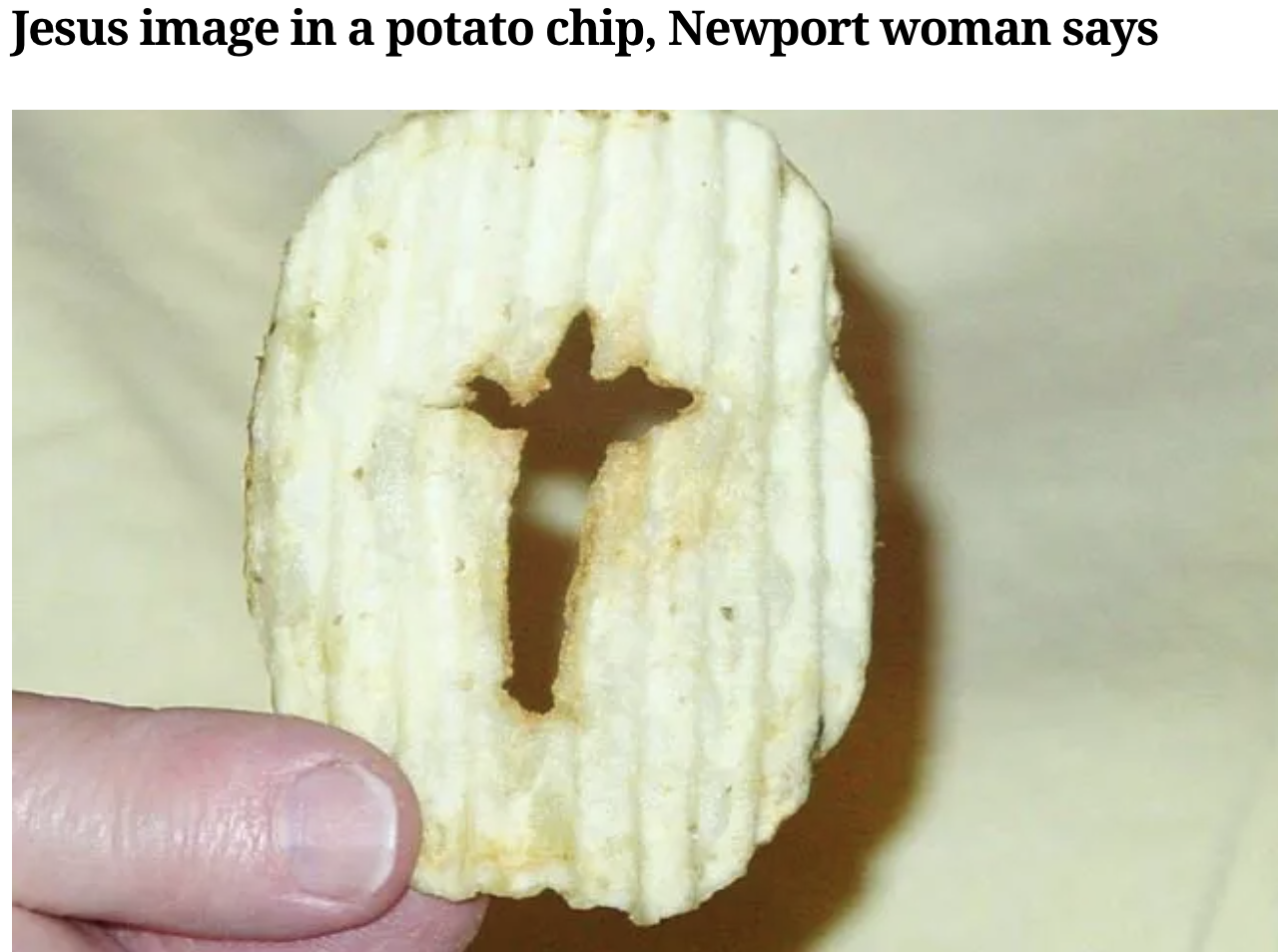 bombyx mori - Jesus image in a potato chip, Newport woman says