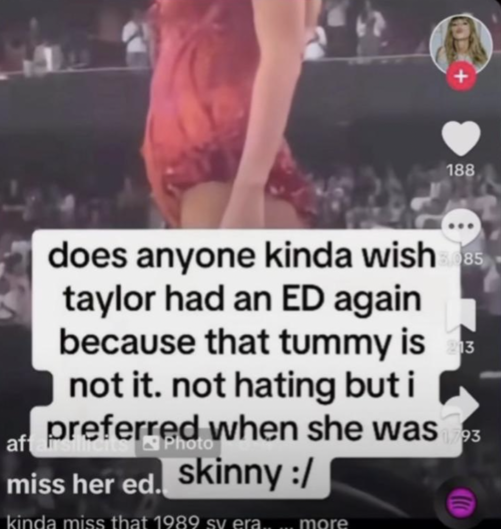 Meme - 188 does anyone kinda wish 985 taylor had an Ed again because that tummy is not it. not hating but i aft preferred when she was 93 miss her ed. skinny kinda miss that 1989 sy era..... more